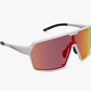Diff Eyewear Matte White Sunset Mirror Polarized Sunglasses